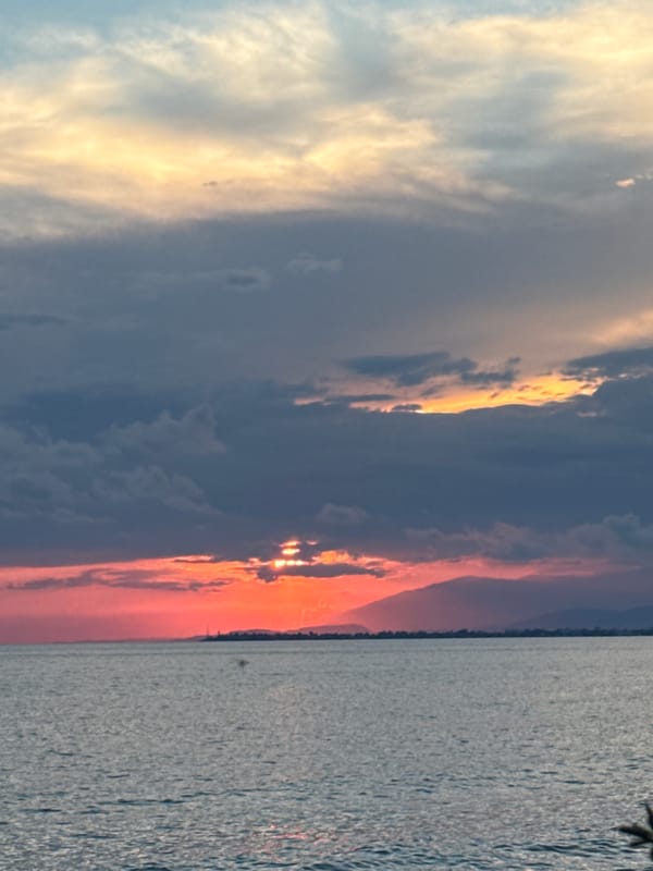 Black Sea sunset evening on the Abkhazia coast