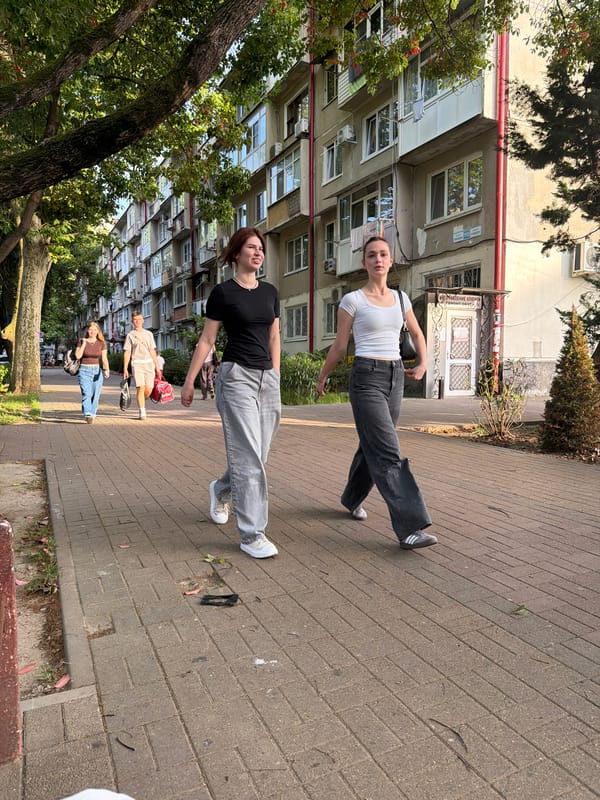 Casual afternoon hangout on the streets of Sochi