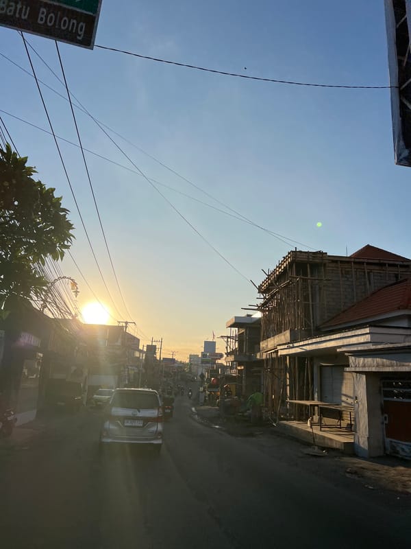 Morning street activity around a North Kuta Circle K