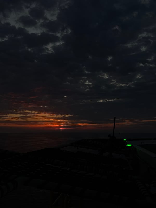 Sunset from an offshore platform in the Adriatic Sea