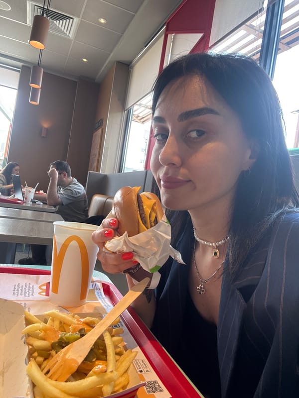 Woman photographs McDonald's visit in Tbilisi, Georgia