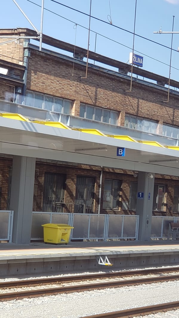 Morning activity at Žilina railway station, trains and platforms