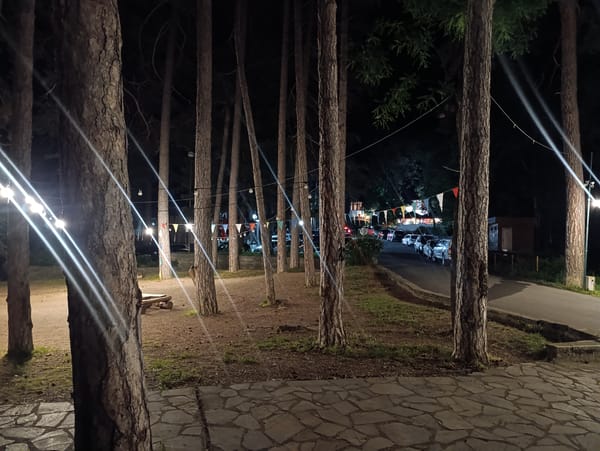 Nighttime illumination observed in Kyustendil wooded recreational area