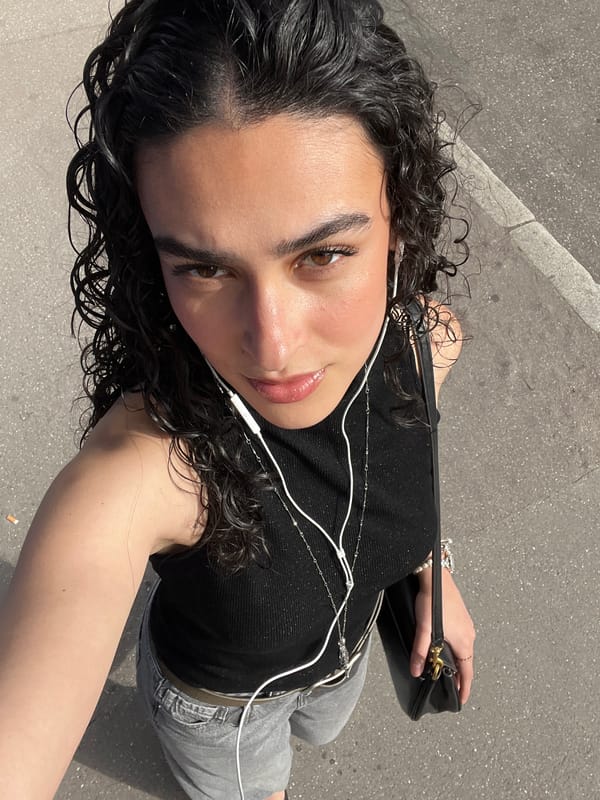 Young person takes selfie in Lyon, France