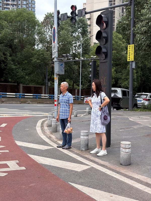 Morning street activity captured in Chongqing High-tech Zone