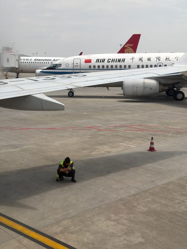 Jianyang City scenes: airport operations and local food stall