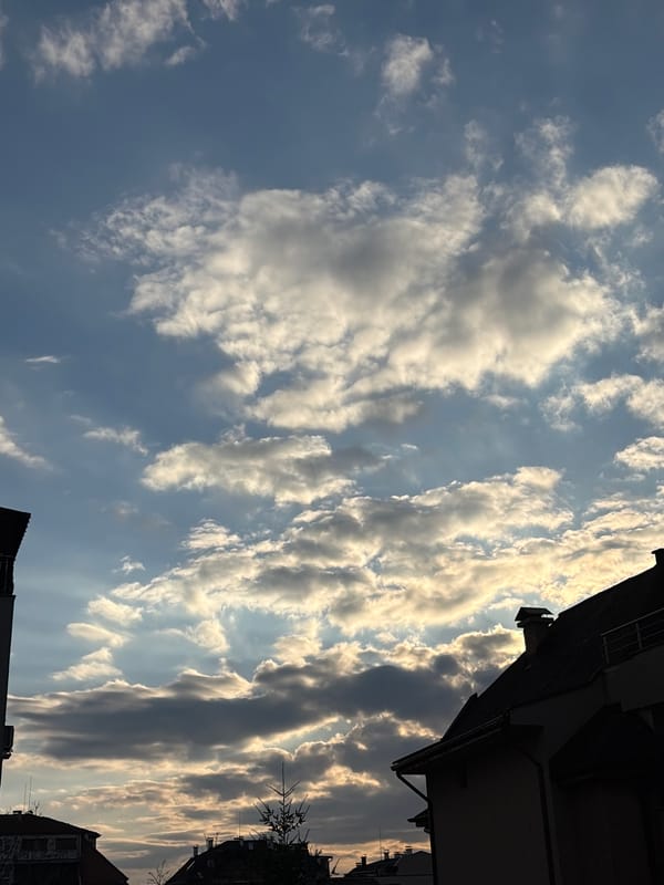 Morning sky with scattered clouds observed over Sofia