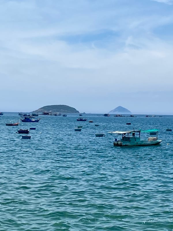 Nha Trang's promenade and bay on a quiet summer morning