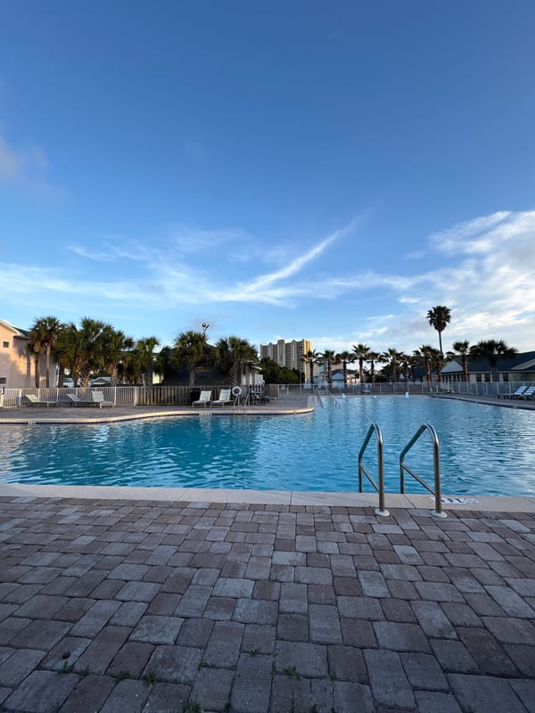 Pool area documented in Panama City Beach, Florida