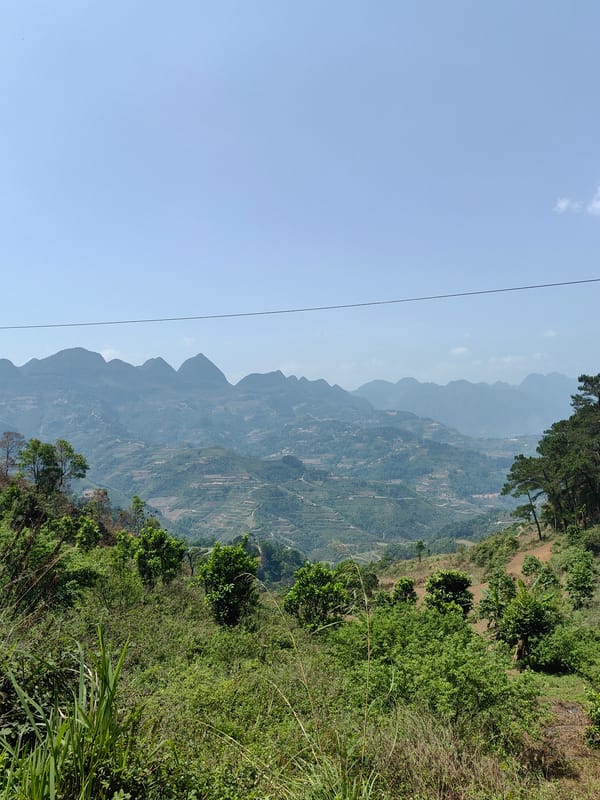 Mountainous landscape with terraced fields captured in Vietnam commune