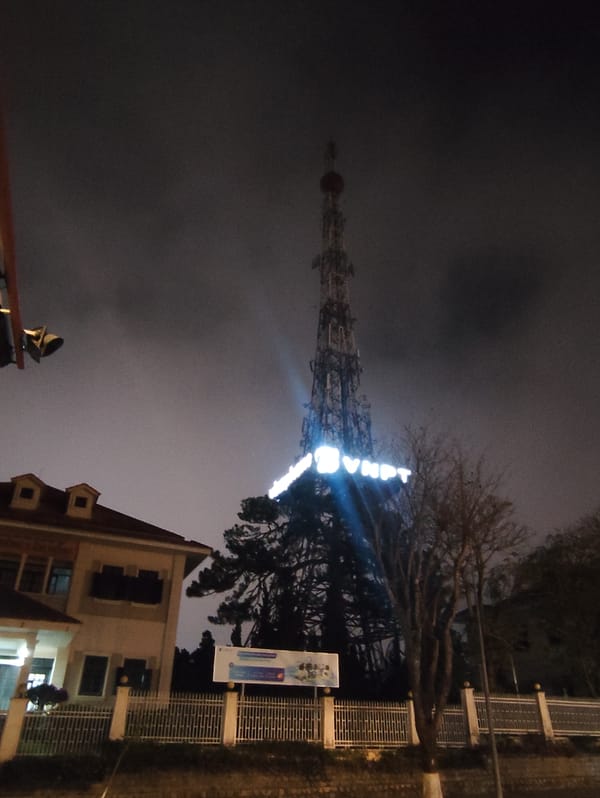 Da Lat's illuminated streets captured in nighttime scenes