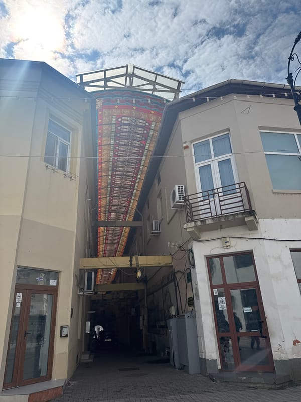 Morning walk documents Craiova street art, architecture, shops