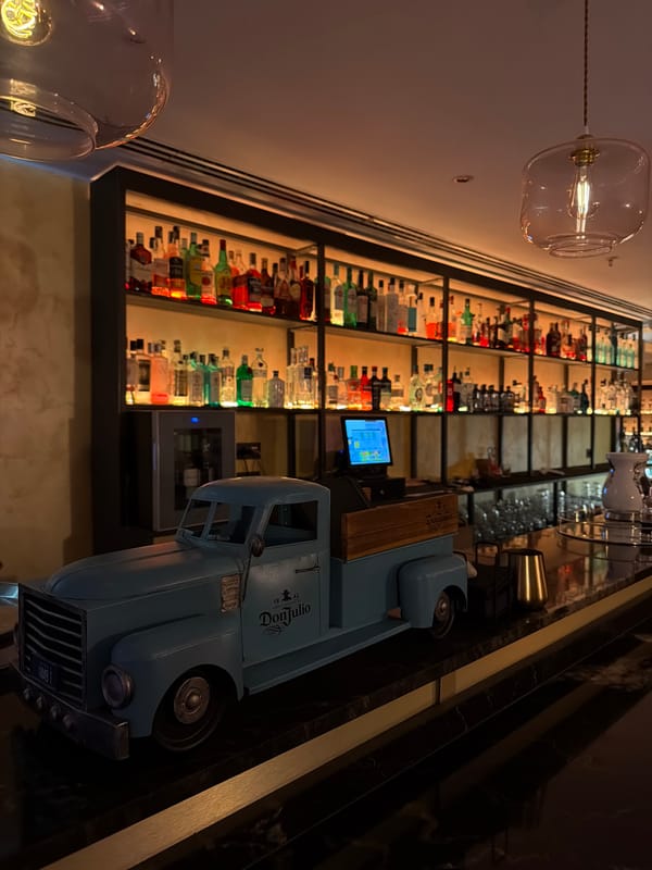 Bar interior with Don Julio display captured in Valencia