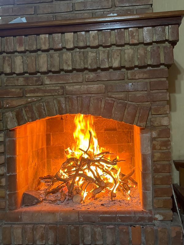 Ezeiza resident documents cozy fireplace and autumn night scenes