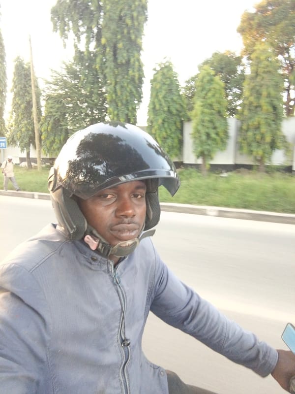 Motorcyclist spotted on Dar es Salaam road