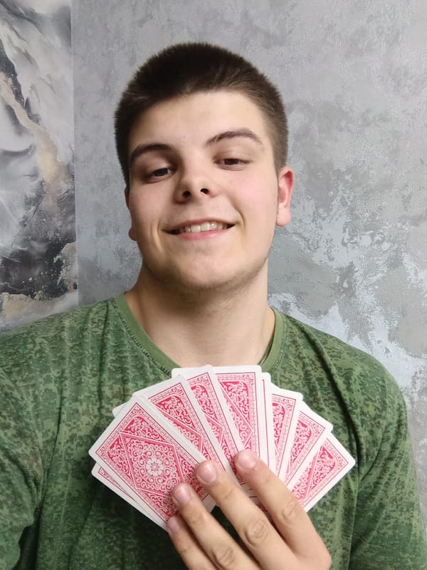 Young man poses for multiple photos in Andreyevo, Russia
