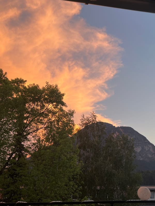 Balcony sunset over the Bavarian Alps, Garmisch-Partenkirchen