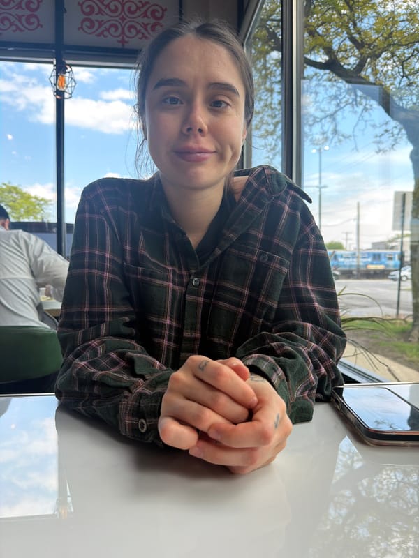 Woman enjoys casual dinner at Chicago restaurant Friday evening