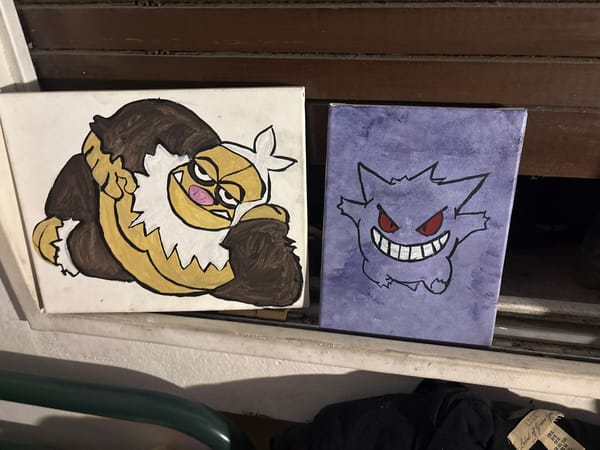 Hand-painted Pokémon artwork spotted on Buenos Aires windowsill