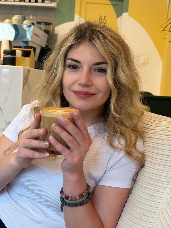 Morning coffee shop visit captured in Budva, Montenegro