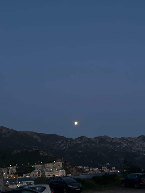 Evening coastal scene documented in Boreti, Montenegro
