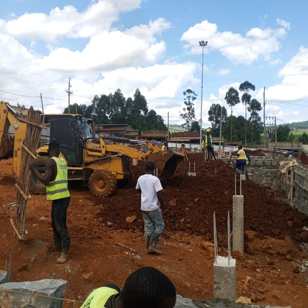 Construction site active in Borabu Chitago ward, Kenya