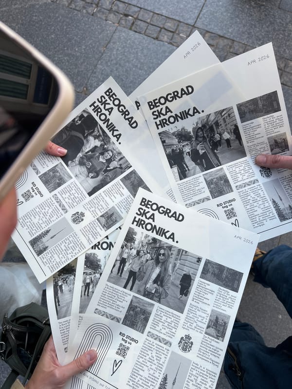 Street distribution of Belgrade Chronicle pamphlets documented downtown