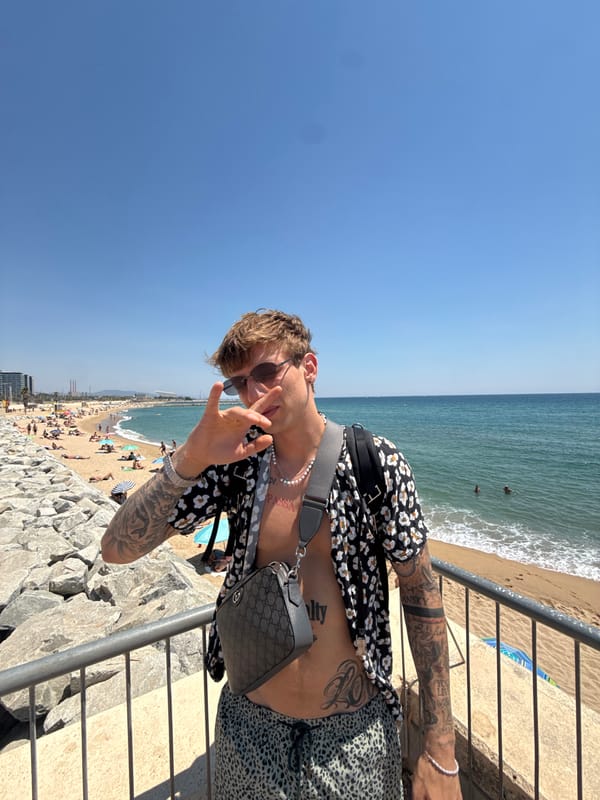 Beach views and skate park action on a Barcelona summer morning