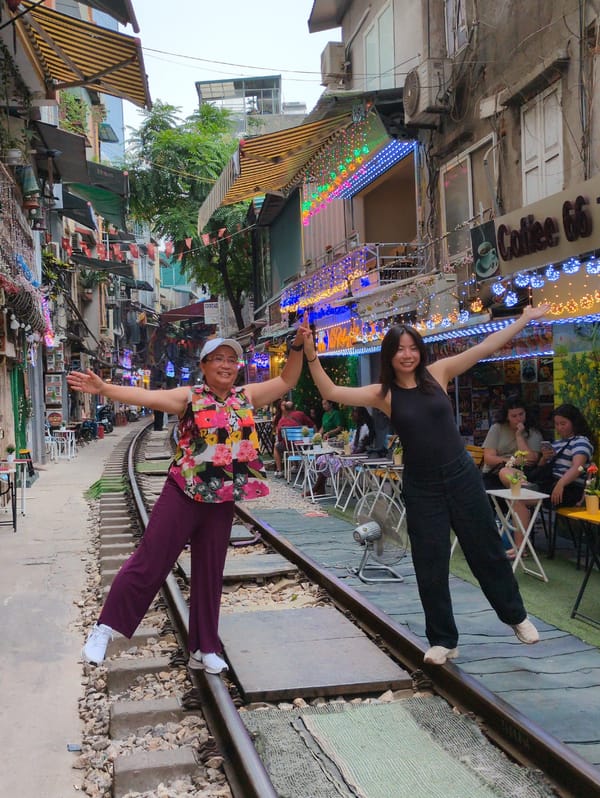 Morning scenes along Hanoi's iconic Train Street cafes