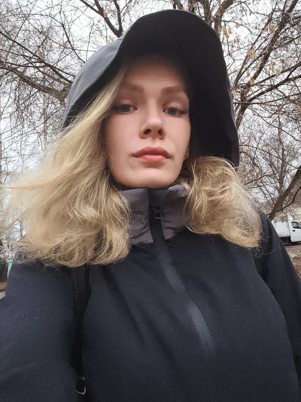 Woman takes early morning selfies during rainy weather in Izhevsk