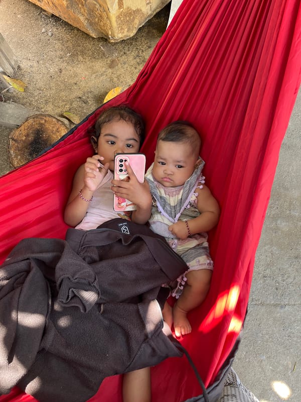 Lazy morning in Kruengmate: hammock time and a grilled fish meal