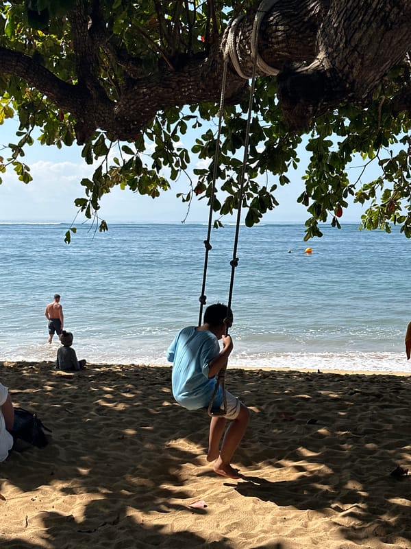 Sanur Beach and surroundings on a sunny Bali morning