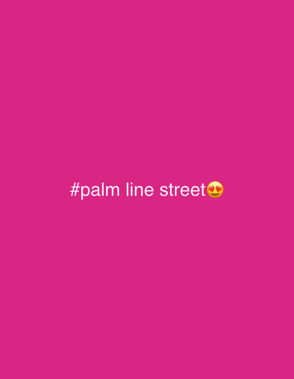 Emoji-laden text cards hint at a Peyia cafe and street
