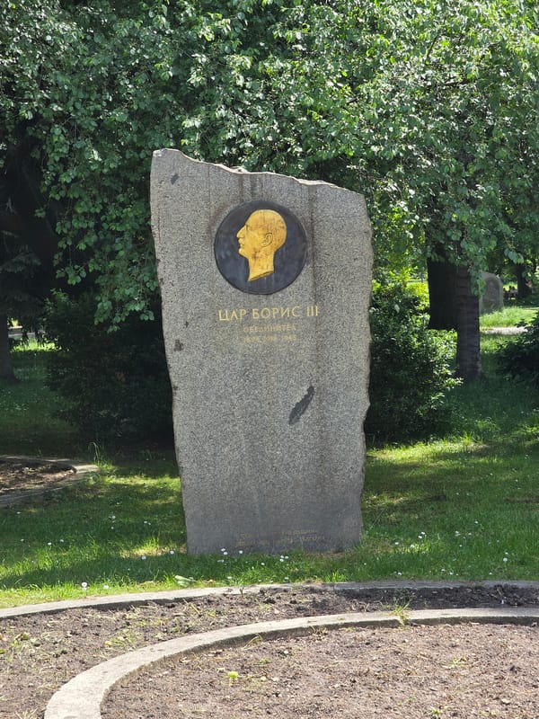 Tsar Boris III memorial gravestone documented in Sofia park