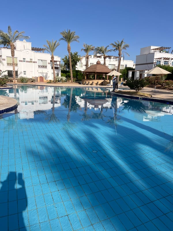 Lush resort grounds and gardens in sunny Sharm El Sheikh