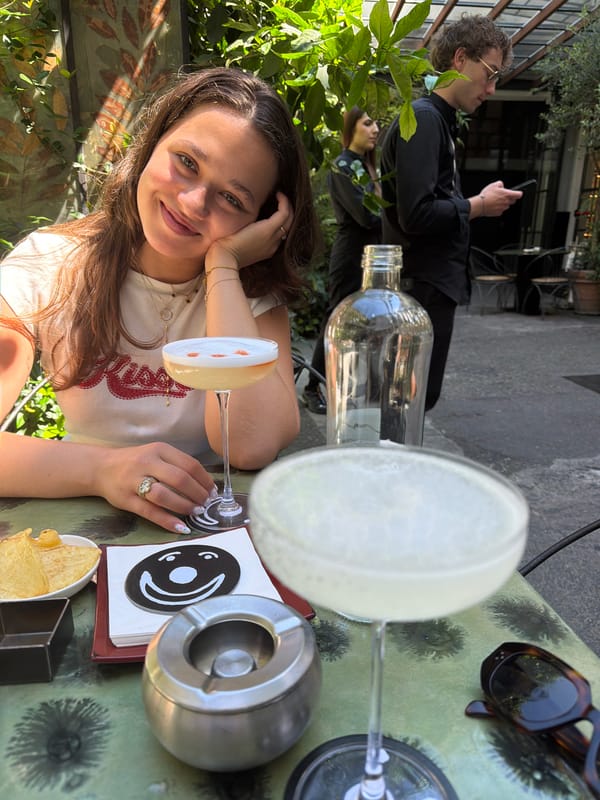 Woman enjoys morning cafe moment in Milan