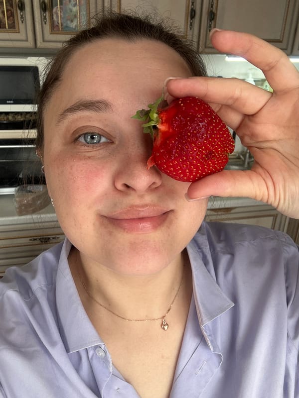 Summer strawberry morning in a Yaroslavka home