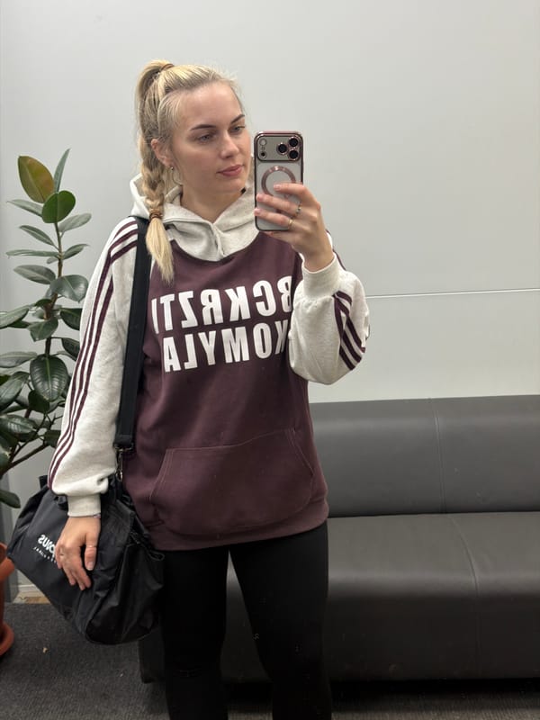 Women photographed taking selfies in Chaikovsky, Russia