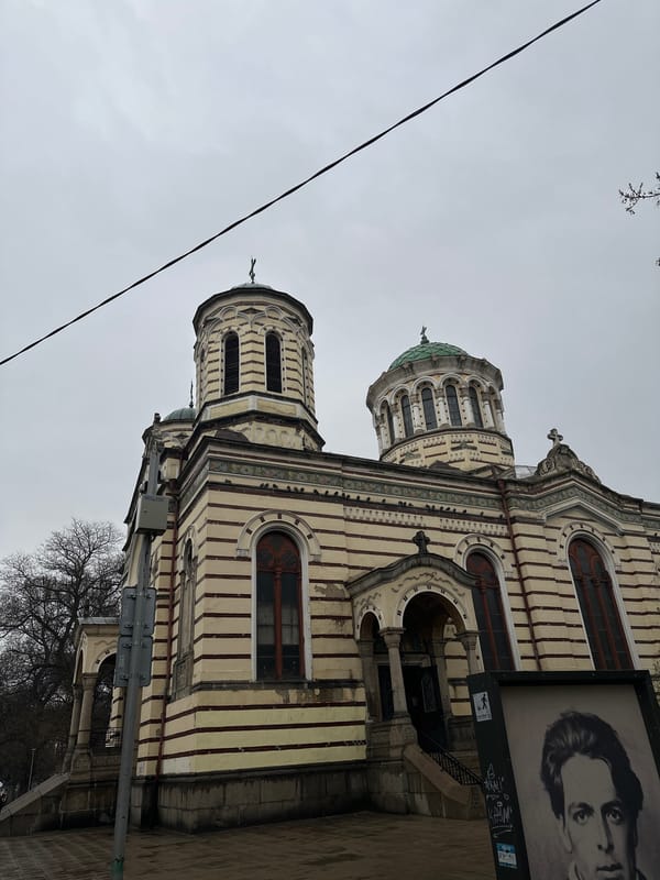 Pedestrians with umbrellas spotted near Sofia landmarks