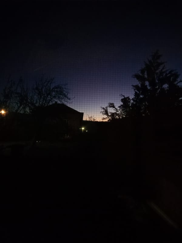 Nighttime urban scene documented by witness in unknown city