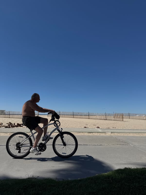 Evening activities captured along Santa Monica beachfront paths