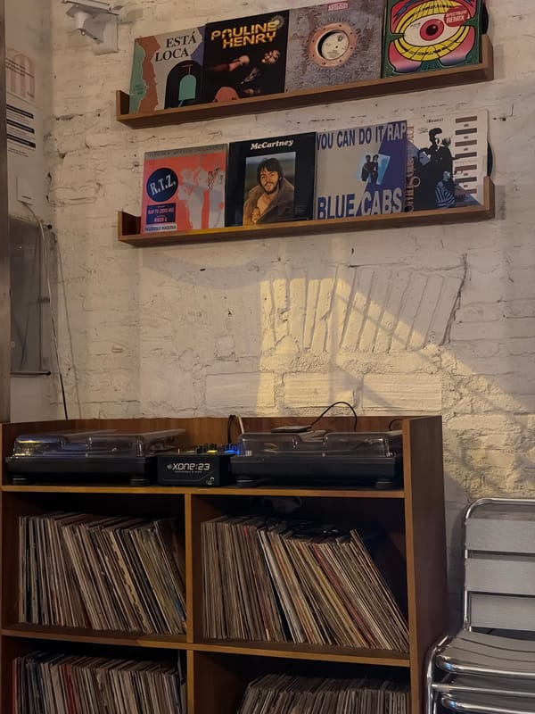Vinyl records and wine bar vibes in Barcelona