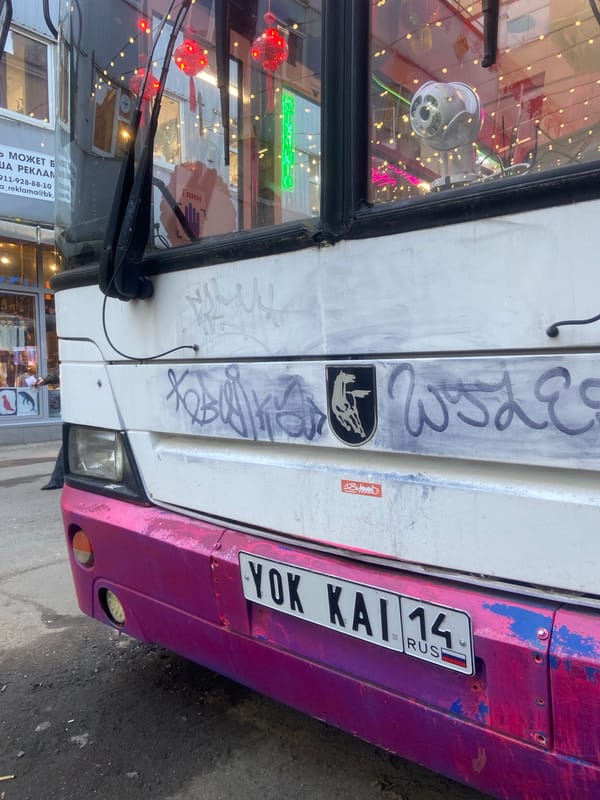 Graffitied bus spotted in Saint Petersburg