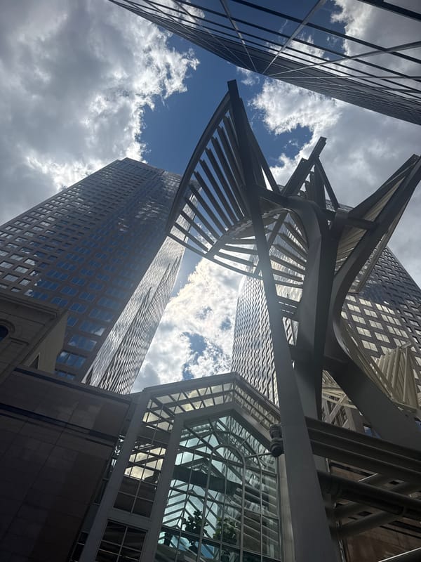 Downtown Calgary on a cloudy July evening