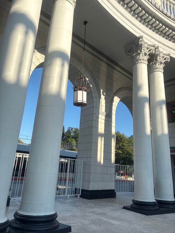 Afternoon at Sochi Railway Station and surrounding city streets