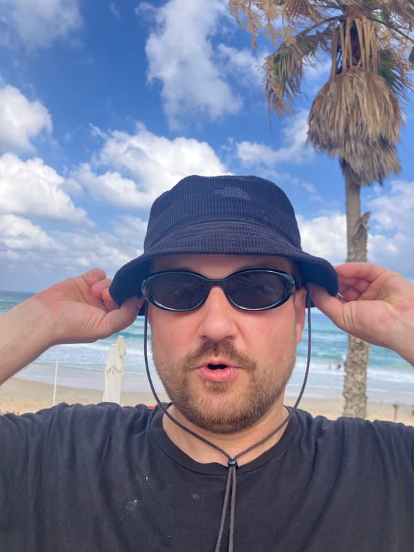 Morning selfies along the Tel Aviv beachfront