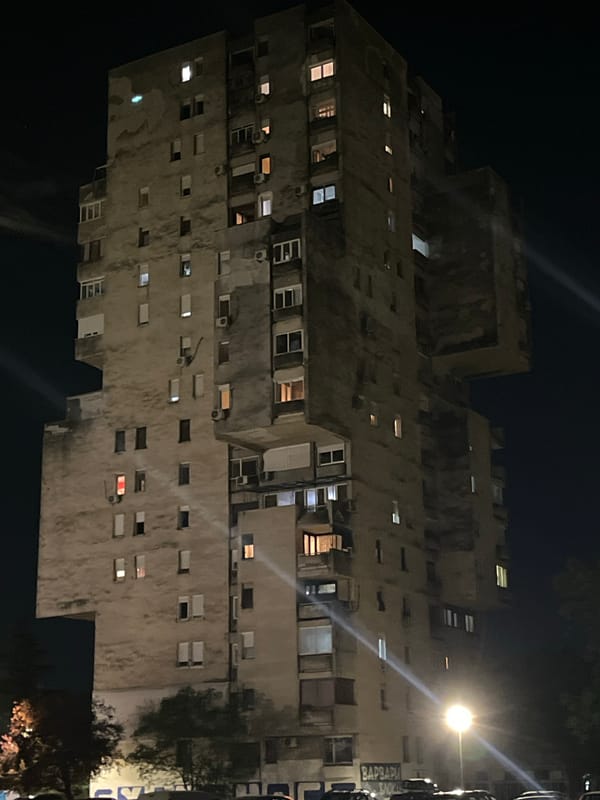 Nighttime urban scenes documented in Podgorica, Montenegro