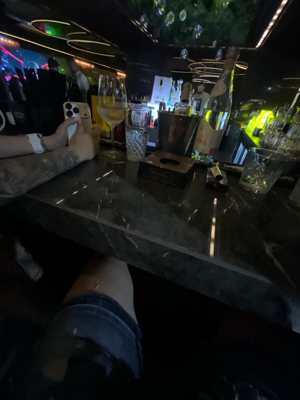 Evening dining experience documented at upscale Plovdiv bar