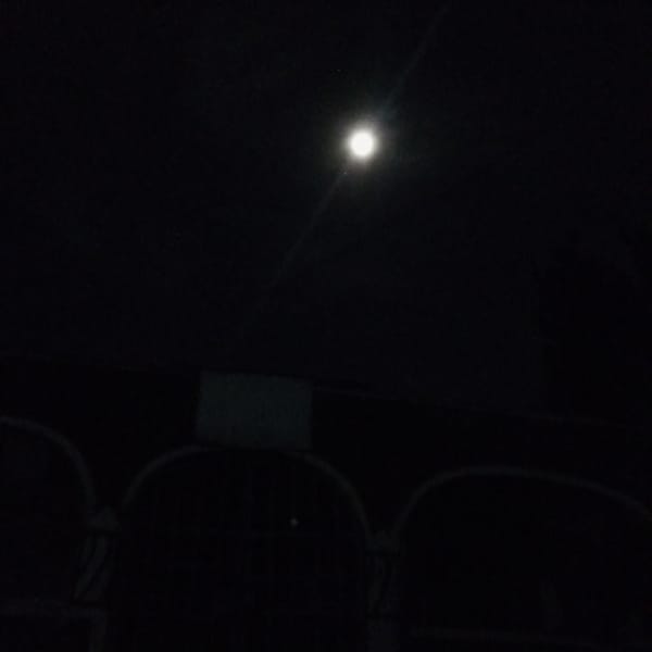 Moonlit night scene observed in Borabu Chitago ward, Kenya