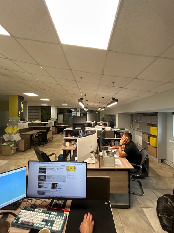 Office workspace documented in Votkinsk, Russia